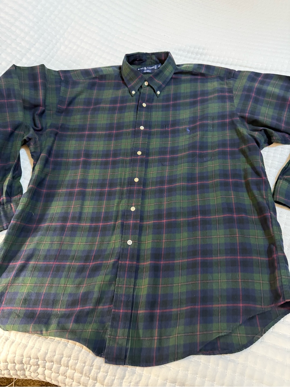 Ralph Lauren Green Plaid Button-Down Shirt